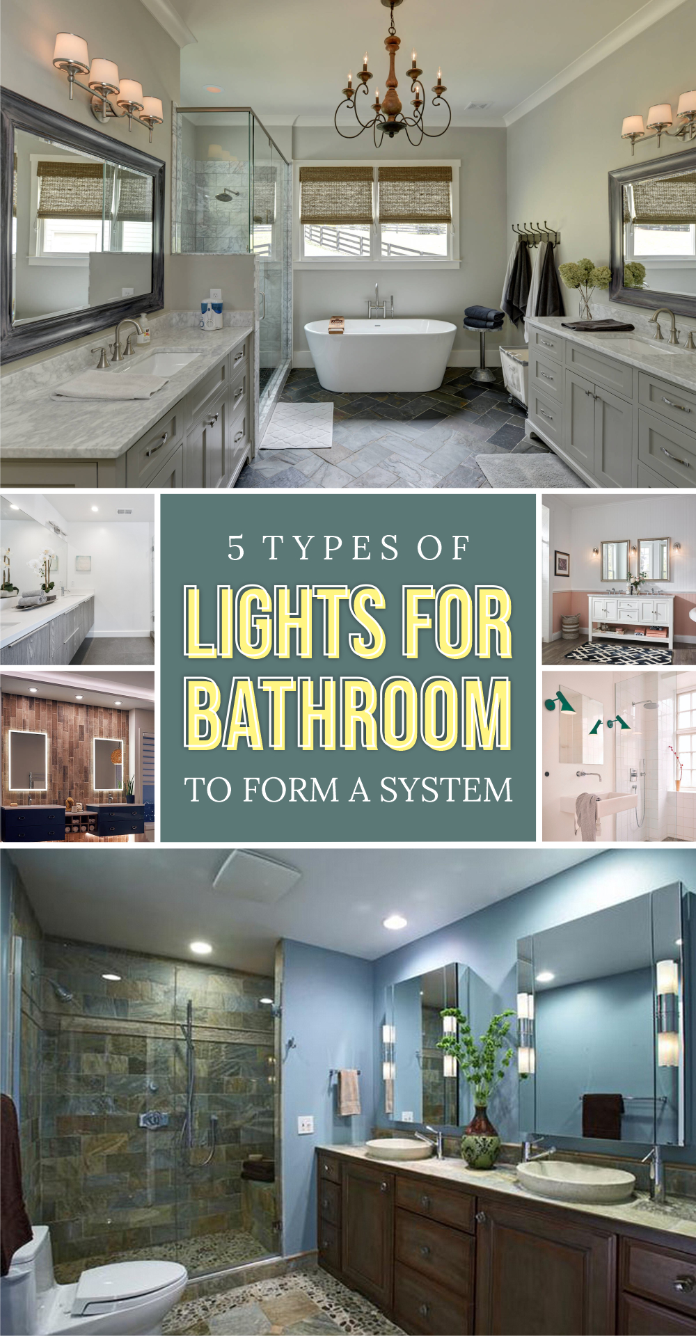 5 types of lights for bathroom to form a system 1