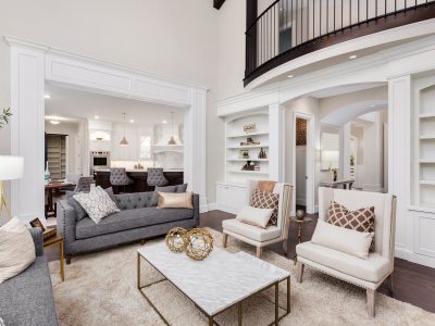 Luxurious living room in new home