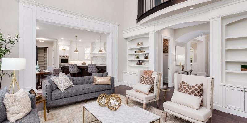 Luxurious living room in new home