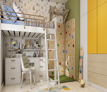 Bedroom with climbing wall Game-Inspired Room Ideas With Forms Of Entertainment