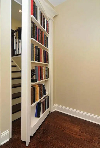 Behind the bookshelf Genius Hidden Door Ideas To Make Your Home Feel Funnier