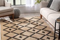 Black bold diamond jute rug
