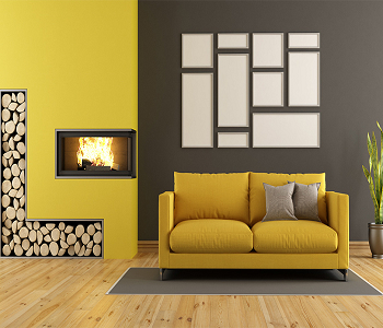 Bold charcoal featuring light yellow wall Brilliant Color Combination With Yellow Wall For Amusing Journey
