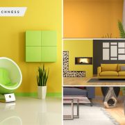 Brilliant color combination with yellow wall for amusing journey fi