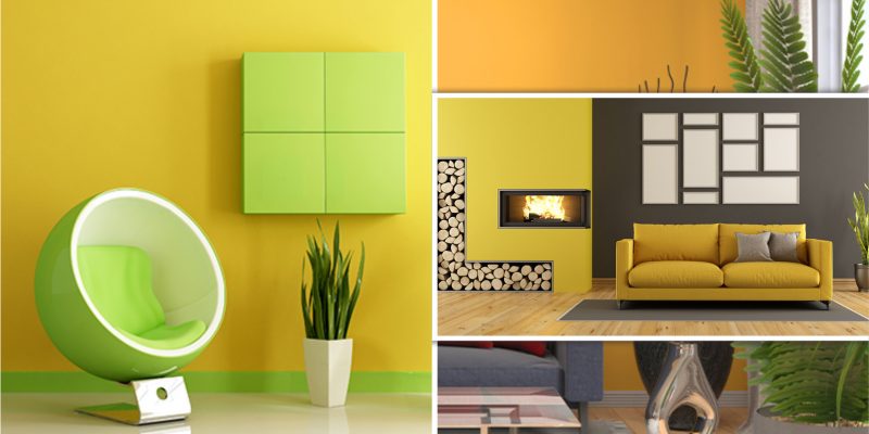 Brilliant color combination with yellow wall for amusing journey fi