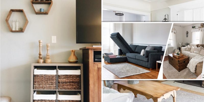Clever ways to organize living room with storage space fi