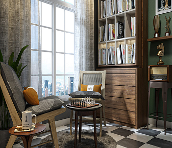 Corner chess Game-Inspired Room Ideas With Forms Of Entertainment