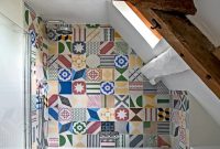 Create patchwork wall with tiles