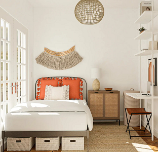 Go vertical arragment Double Function Design Ideas For Home Office And Guest Room