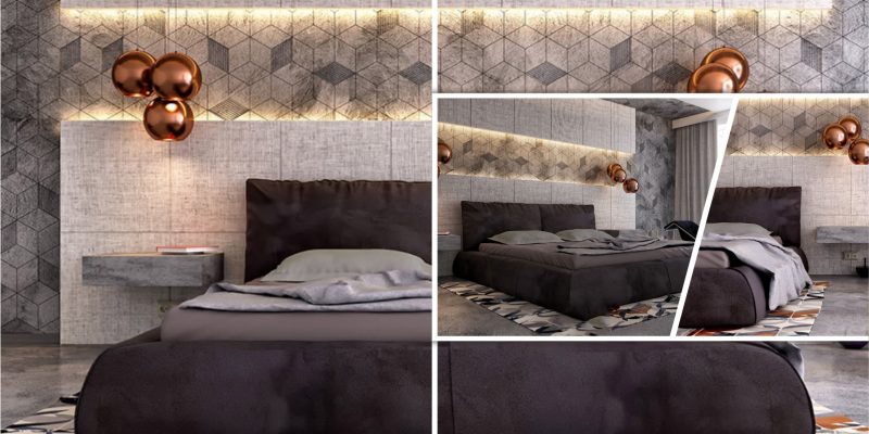 Gorgeous bedroom with brilliant accent walls to immediate visual impact fi