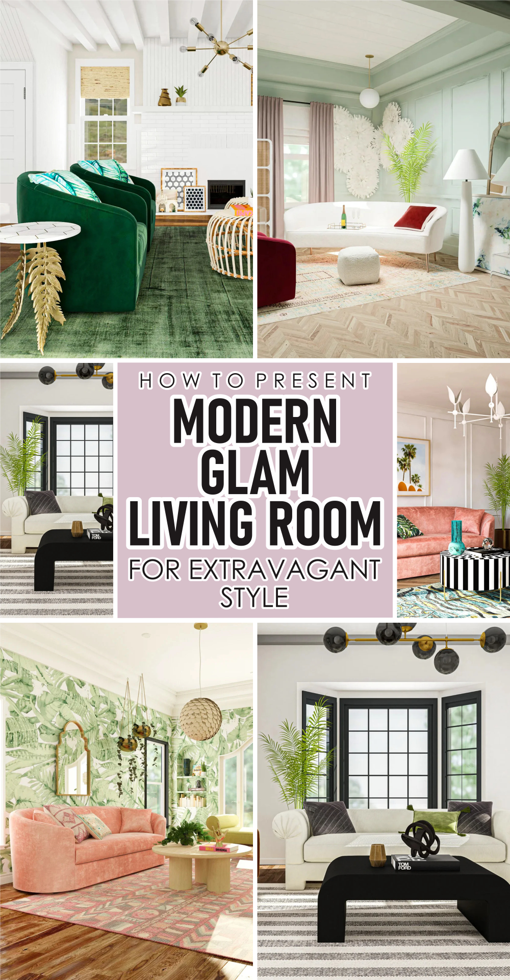 How to present modern glam living room for extravagant style 1