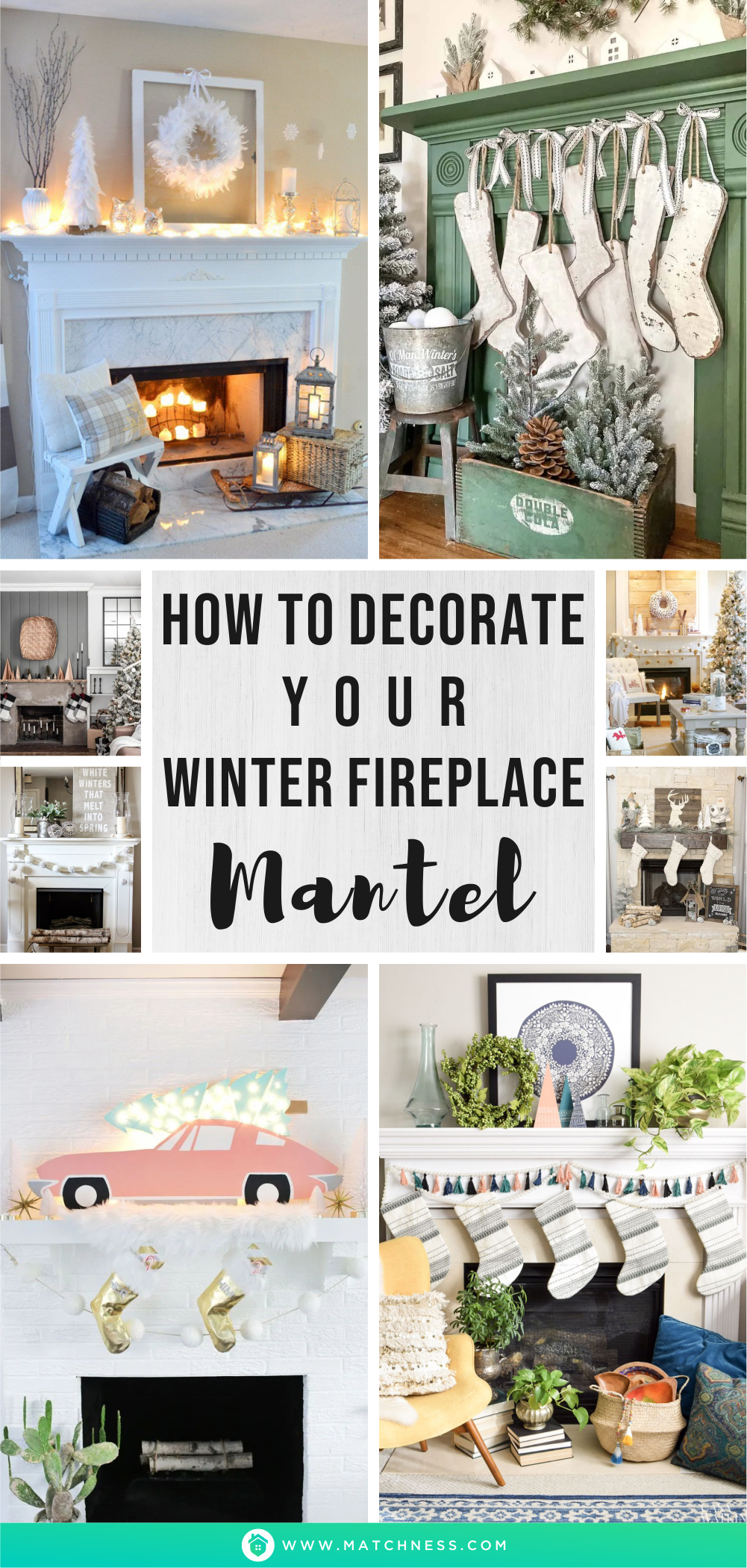 How to decorate your winter fireplace mantel1