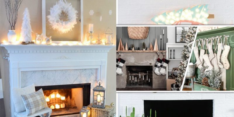 How to decorate your winter fireplace mantel2
