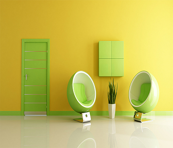 Lemon green featuring yellow wall Brilliant Color Combination With Yellow Wall For Amusing Journey