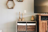 Living room with small storage shelf
