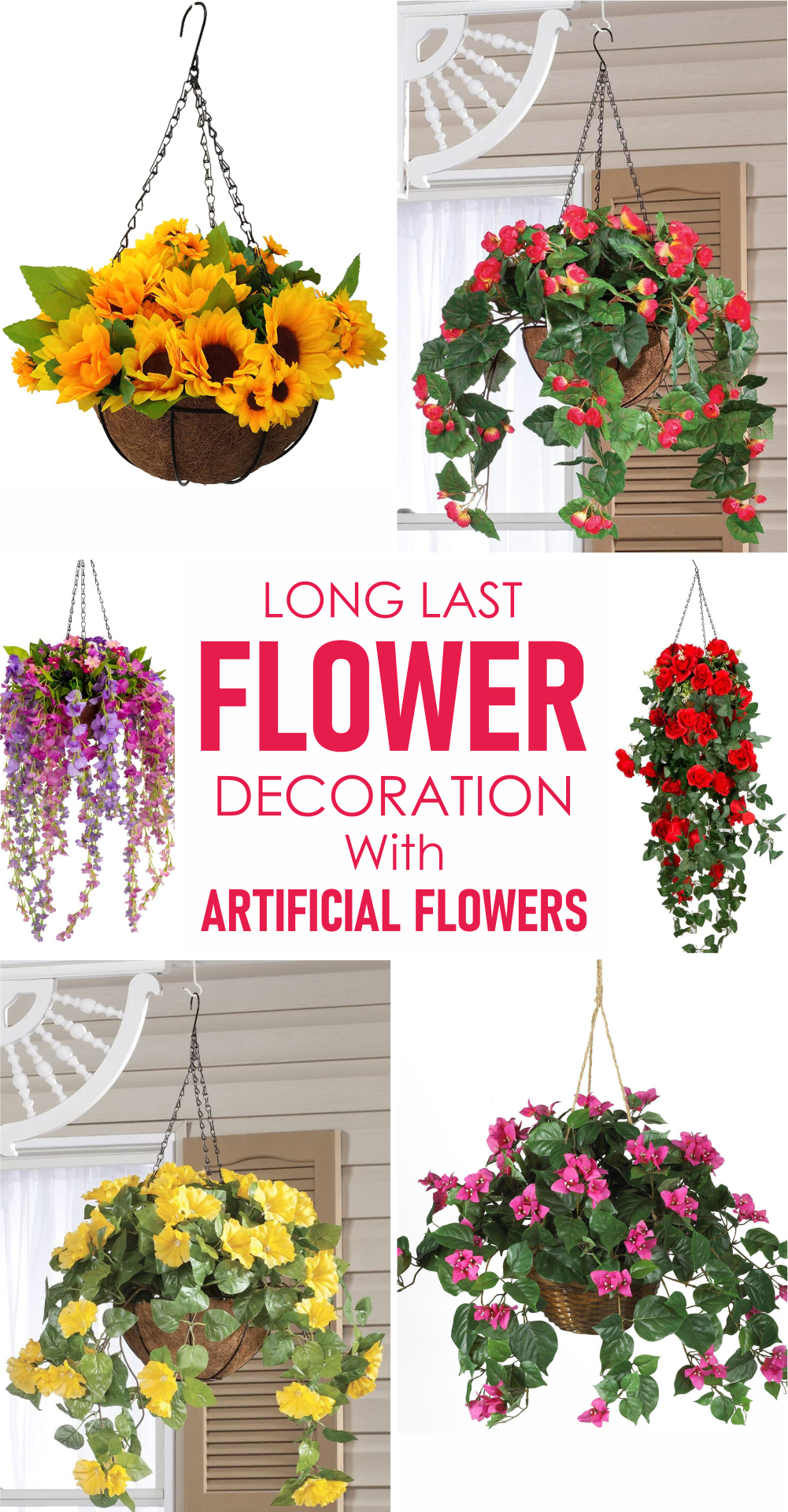Long last flower decoration with artificial flowers that looks real and pretty 1