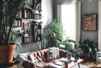 Mid-century modern style with houseplants