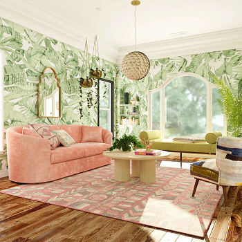 Palm prints in a glam look How To Present Modern Glam Living Room For Extravagant Style