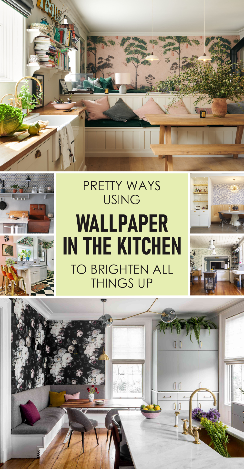 Pretty ways using wallpaper in the kitchen to brighten all things up 1