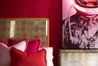 Red bedroom with personal touch