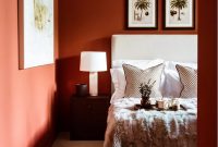 Red and white bedroom