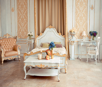 Rose gold wallpaper in a vintage bedroom Ultimate Choice Of Gold Wallpaper Ideas For Any Room In Your Home