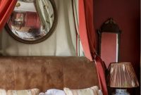 Rustic red bedroom