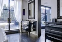 Shiny bathroom in black