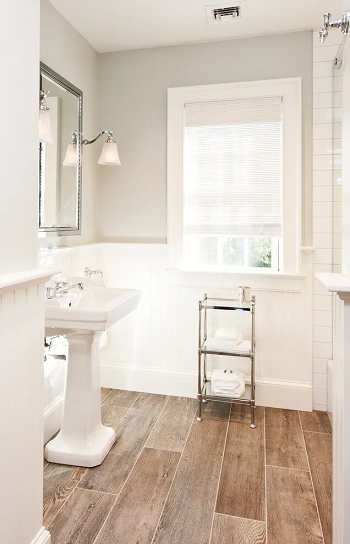 Subtle beauty Bathroom Wainscoting Ideas To Improve A Room's Insulation
