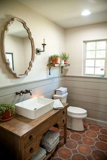 Warm powder room Bathroom Wainscoting Ideas To Improve A Room's Insulation