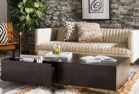 Wooden coffee table with hidden drawers