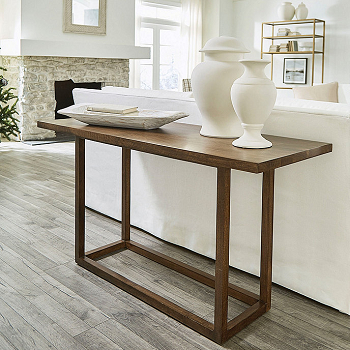 A modern feel sofa table for classic style Blending Sofa Table Ideas As Statement Piece And Storage Option