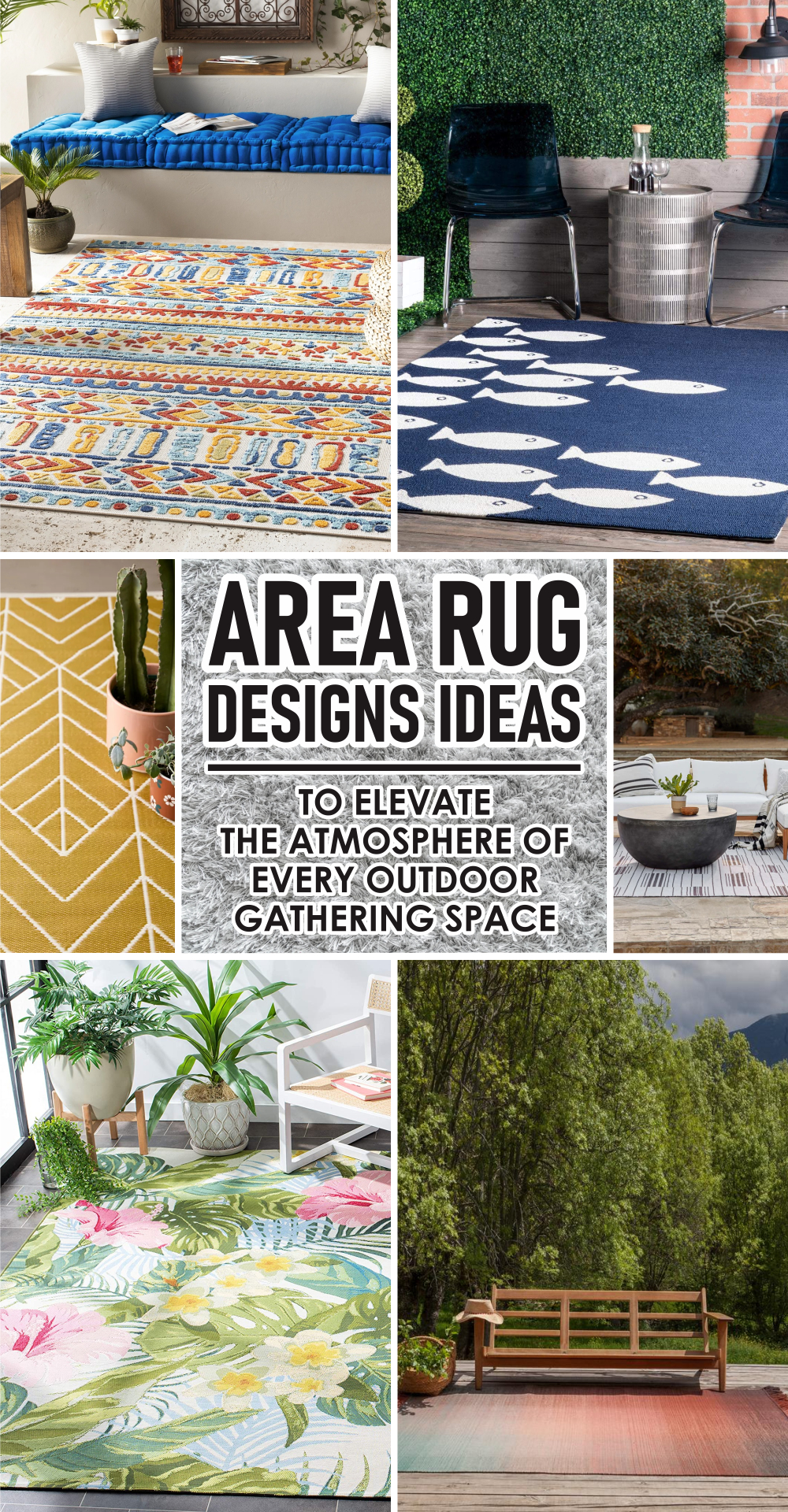Area rug designs to elevate the atmosphere of every outdoor gathering space 1
