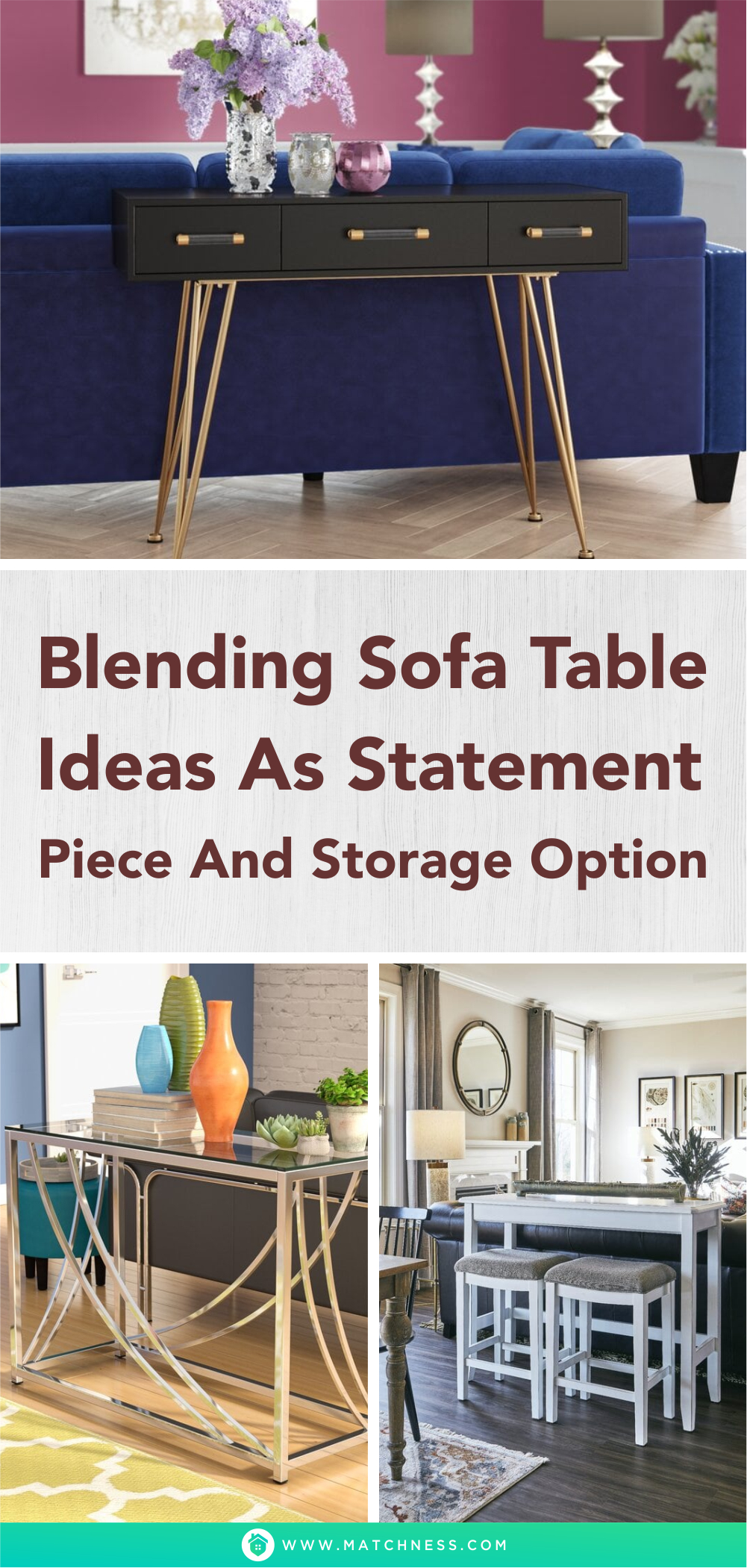 Blending sofa table ideas as statement piece and storage option1