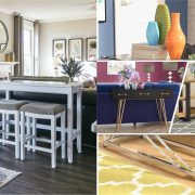 Blending sofa table ideas as statement piece and storage option2