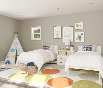 Charming gender-neutral bedroom Dynamic Combo Smart And Cute Shared Kid Bedroom 
