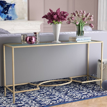 Glam gold sofa table Blending Sofa Table Ideas As Statement Piece And Storage Option