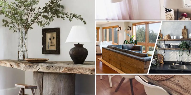 Inspiring eco-friendly decor ideas with rough wood in modern ways fi