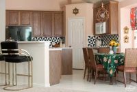 Kitchen with pink pastel walls