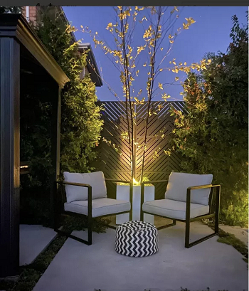 Light behind a decorative plant Deck Lighting Ideas To Enjoy The Space Once The Sun Goes Down
