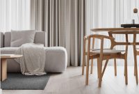 Modern white apartment interior that lightly warmed with natural wood 3