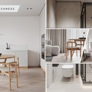 Modern white apartment interior that lightly warmed with natural wood2
