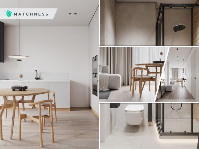 Modern white apartment interior that lightly warmed with natural wood2