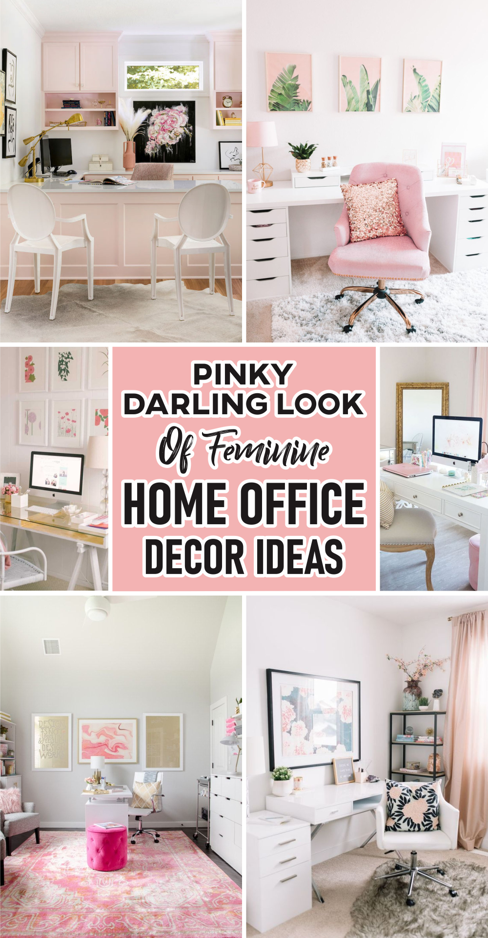 Pinky darling look of feminine home office decor ideas for peaceful working space 1