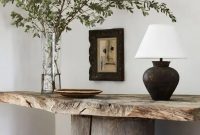 Rough wood table entry way