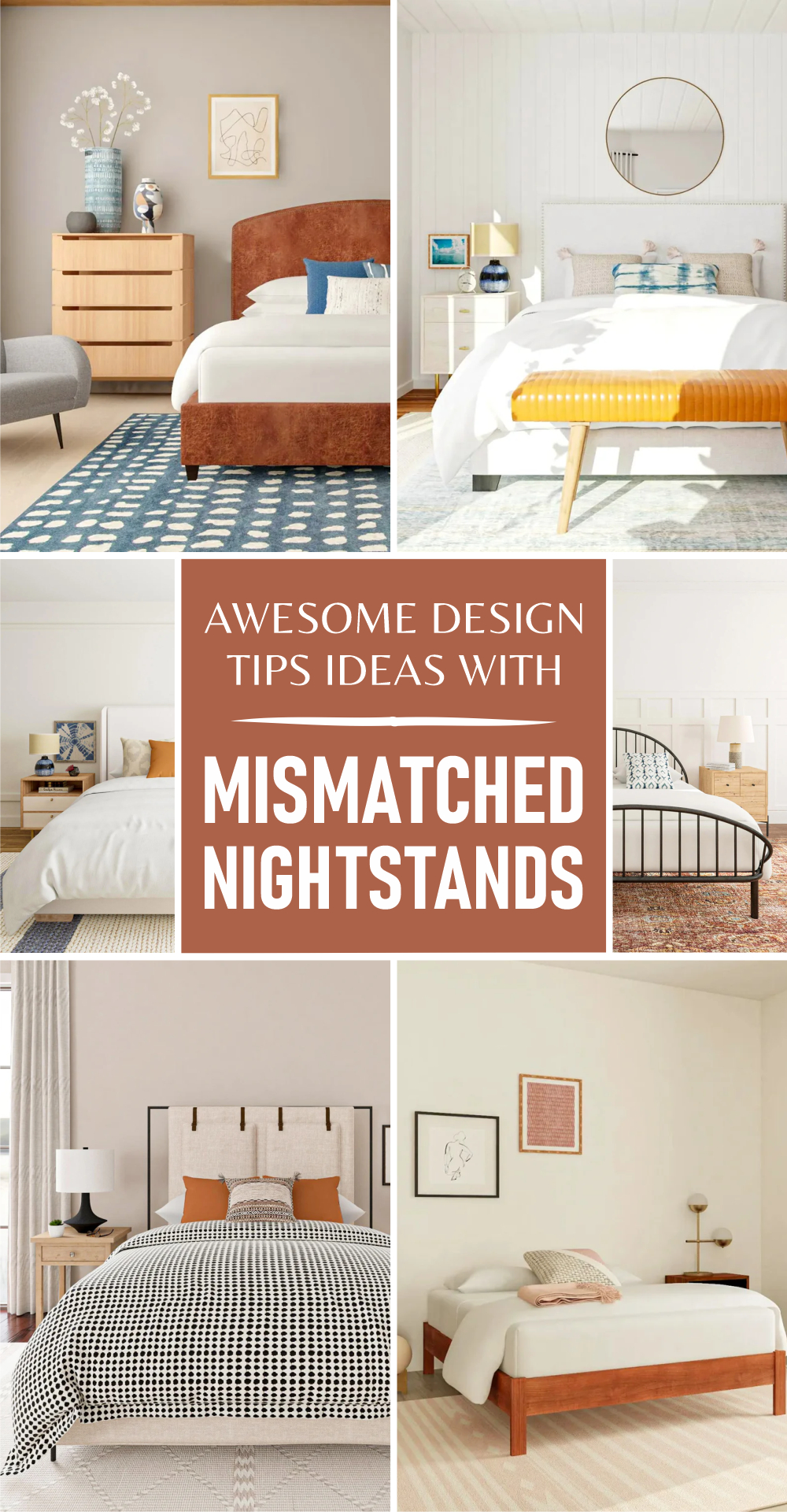 Unexpectedly awesome design tips ideas with mismatched nightstands 1