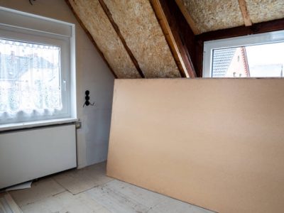 Expansion of an attic with drywall