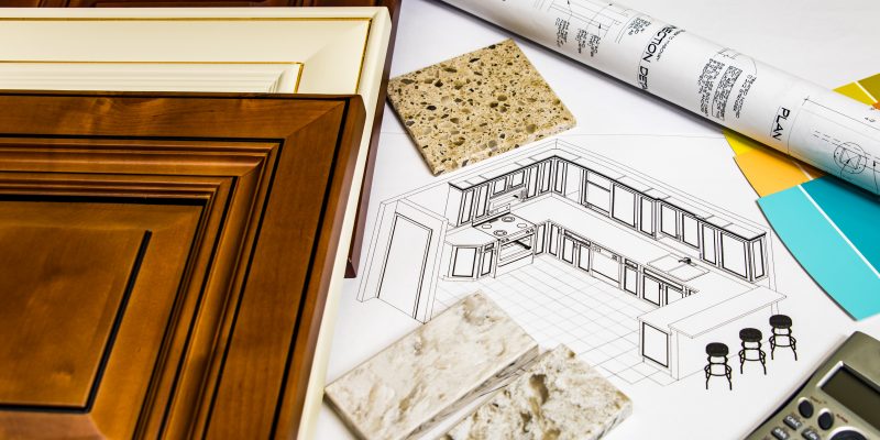 Kitchen remodeling design with material selection