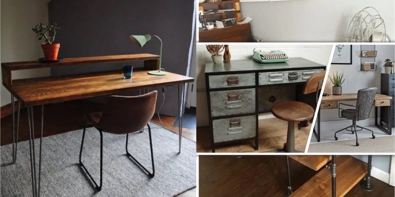 Cool industrial desks that will blended with many other styles2