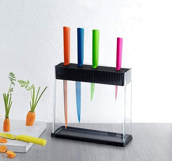 Countertop transparent knife holder Incredibly Stylish Knife Holder Ideas To Keep Everyone Safe In The Kitchen 